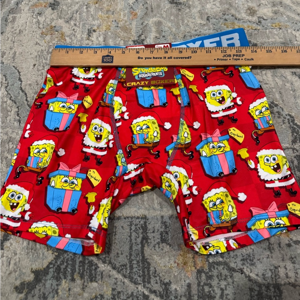 NWT SpongeBob Santa Christmas Presents Red‎ Boxers Men's Med